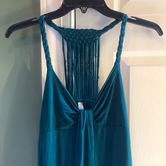Lush Turquoise Detailed Tunic Dress Medium - Picture 2 of 5
